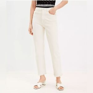 LOFT High-Rise Straight Jeans in Off-White